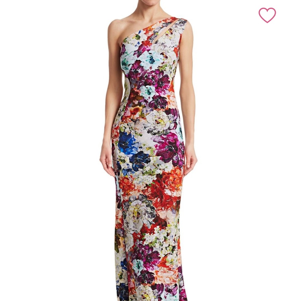 Chiara Boni La Petite Robe Floral One-Shoulder Gown Size 10 **Like New**